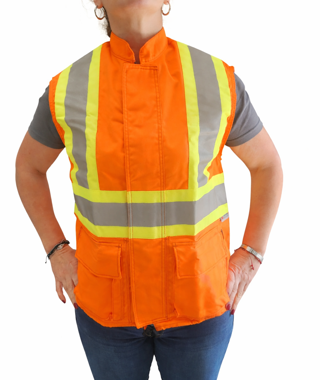 CHALECO MODELO HV-4P GABARDINA ALTA VISIBILIDAD