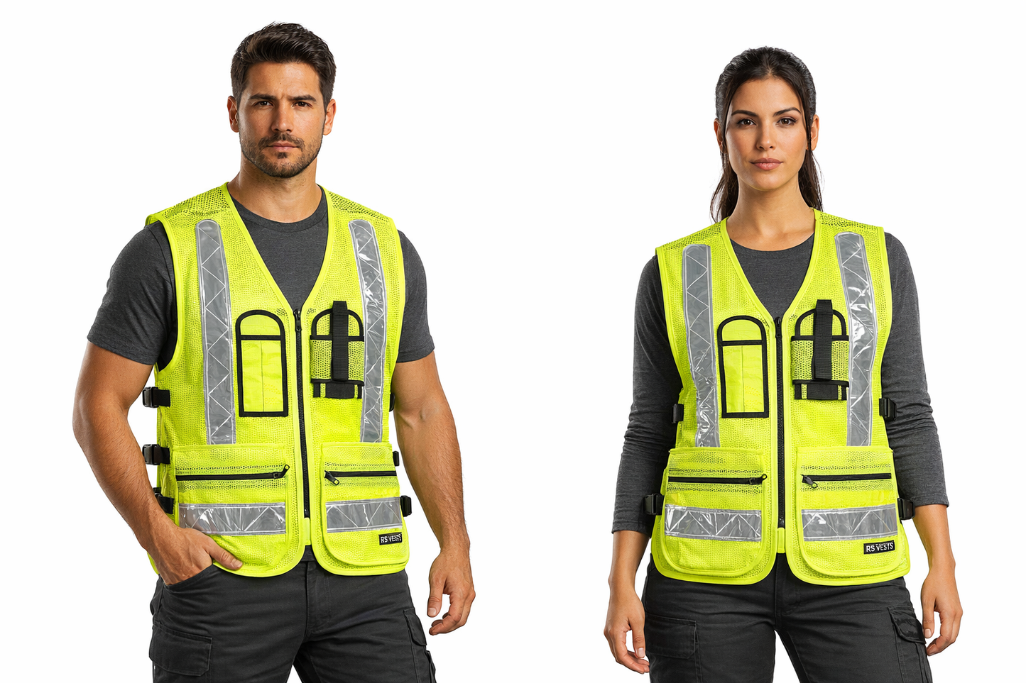 CHALECO ALTA VISIBILIDAD MALLA PORTA RADIO