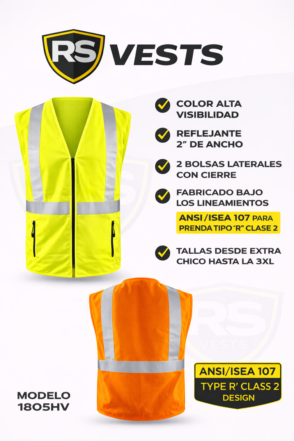 CHALECO ALTA VISIBILIDAD MODELO 1805HVA