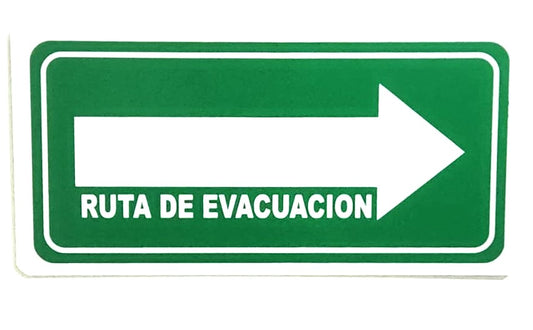 LETRERO RUTA DE EVACUACION FLECHA DERECHA